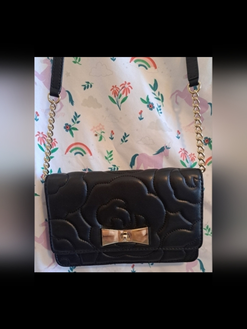 NWOT Kate Spade Sedgewick Black Quilt Leather Casual Everyday Clutch Purse Bag